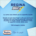 Regina Blitz Carta Casa, Confezione da 1 Rotolo, 100 Maxi Fogli a 3 Veli, Confezione in Carta Riciclabile, Pulisci e Asciughi in un Lampo, Carta 100% Certificata FSC