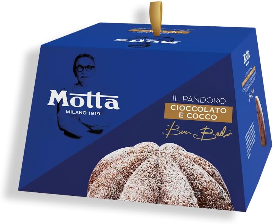 Il Pandoro Cioccolato e Cocco 800g Motta – Edizione Speciale Bruno Barbieri – Soffice Pandoro al Cioccolato con Cocco Grattugiato – Dolce di Natale Tradizionale Italiano