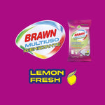 Brawn Multiuso Igienizzante, Detergono Tutte le Superfici e Rimuovono Germi e Batteri, Profumo Lemon con Tessuto BioDegradabile, Doppia Superficie Pulente Senza Risciacquo, Confezione da 40 panni