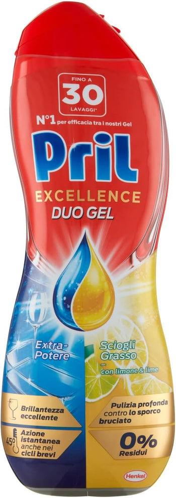 Pril Excellence Duo Gel Detersivo Lavastoviglie Gel, 30 Lavaggi