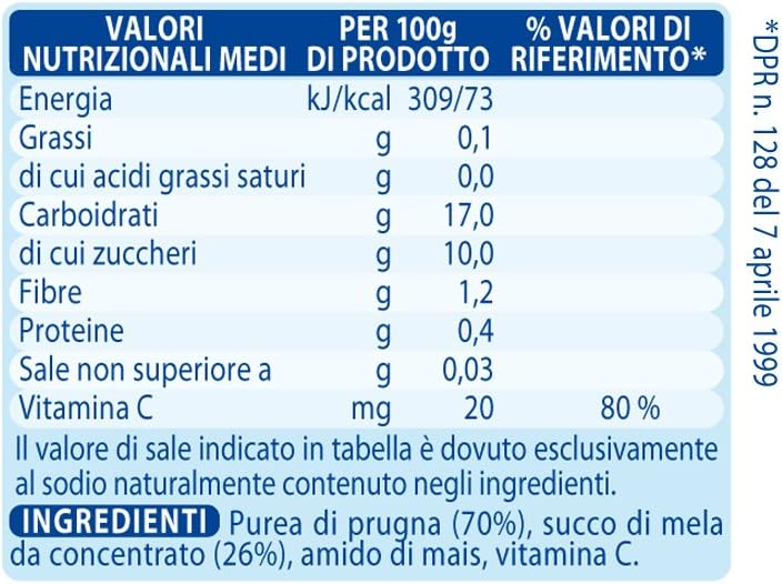 Mellin Omogeneizzato Prugna con Mela - 200 g