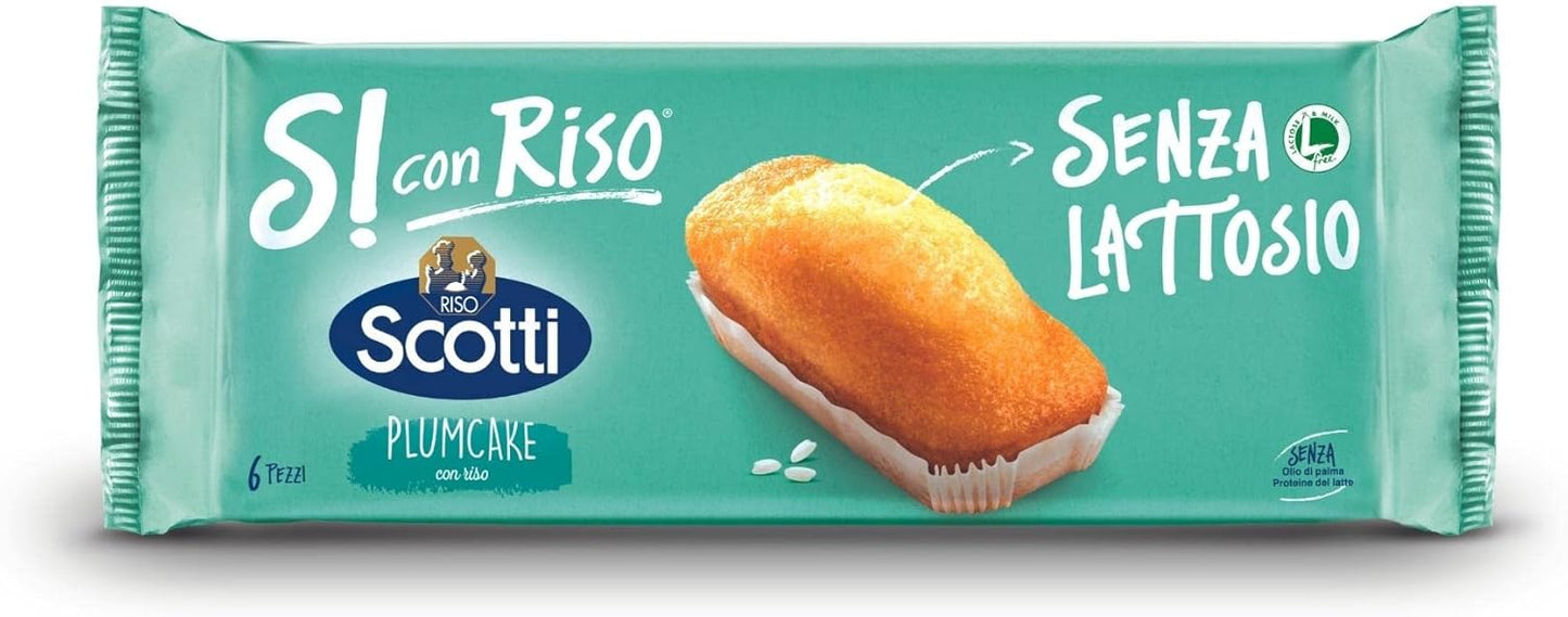 Si con Riso - Plumcake con Riso - Merendine Senza Lattosio, Senza Olio di Palma - 6 Monoporzioni