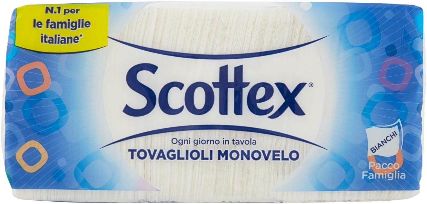 SCOTTEX Tovaglioli 1 Velo 33X33 Bianchi Famiglia 240 Pezzi