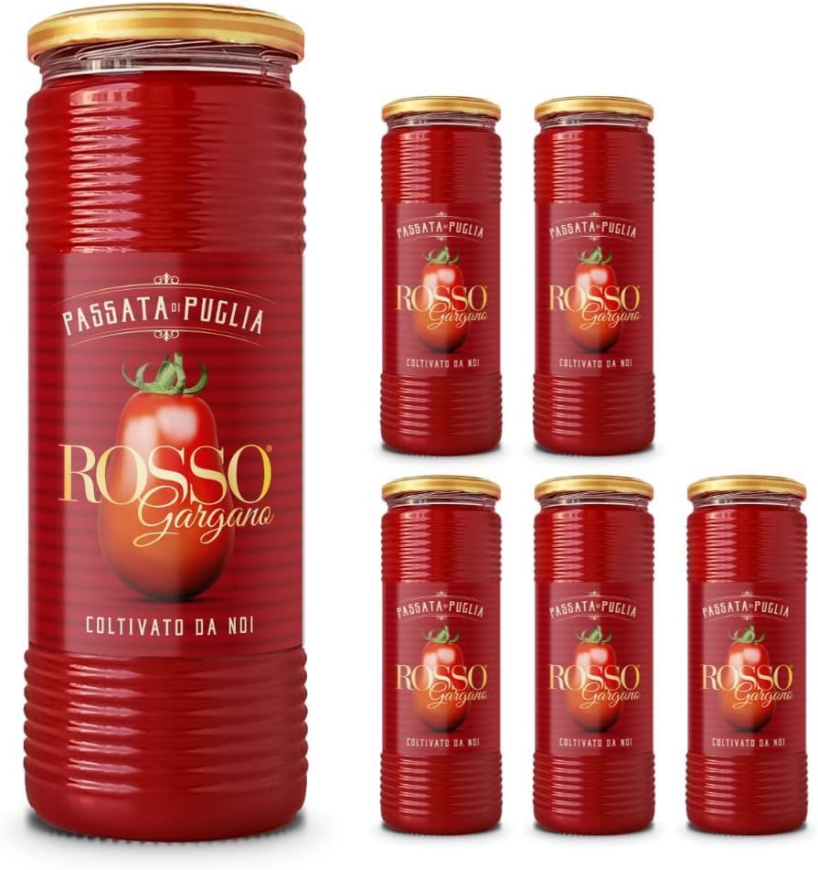 Passata di Pomodoro Di Puglia Rosso Gargano Tradizionale 6 bottiglie Da 690 Ml