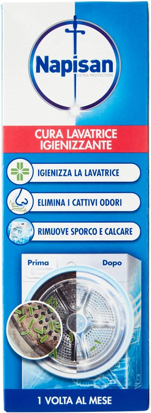 Napisan Additivo Igienizzante Lavatrice contro i Cattivi Odori, Sporco e Calcare, 250ml