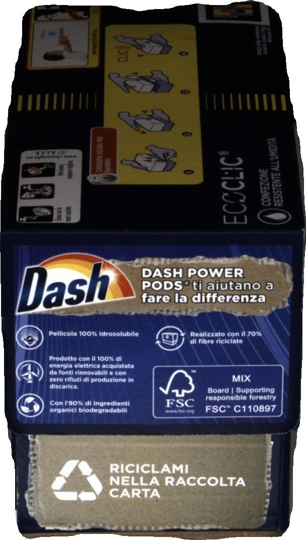 Dash Power Pods Detersivo Lavatrice In Capsule, 19 Lavaggi, Azione Extra-Igienizzante Per Capi Colorati, Contro Sporco E Batteri, Efficace Anche A Freddo E In Cicli Brevi