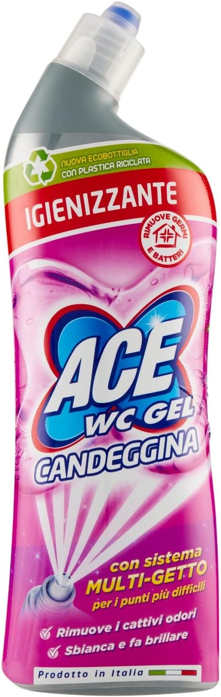 ACE Pulitore WC Gel con Candeggina, 700 ml, 13 Pezzi