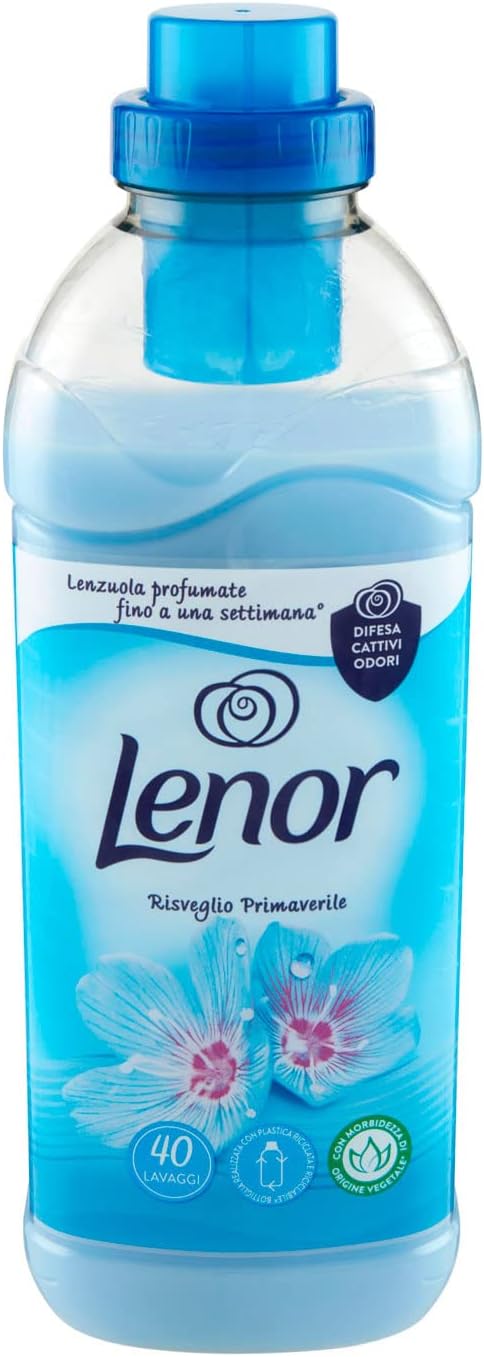 Lenor Ammorbidente Lavatrice Concentrato, 40 Lavaggi, Risveglio Primaverile, Freschezza Di Lunga Durata E Morbidezza Di Origine Vegetale, Lenzuola Profumate Fino A 1 Settimana