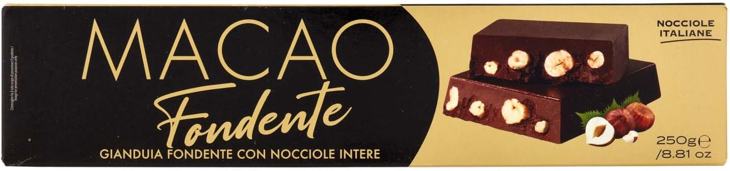 Macao Torrone Gianduia Con Nocciole Fondente, 250g