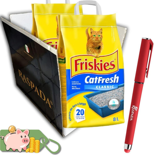 Lettiera Gatto - Sabbia Lettiera Gatto Super Assorbente, Lettiera per Gatti di Alta Qualità, 2 Confezioni da 8 Litri (16L, 10 Kg) e penna Raspada omaggio