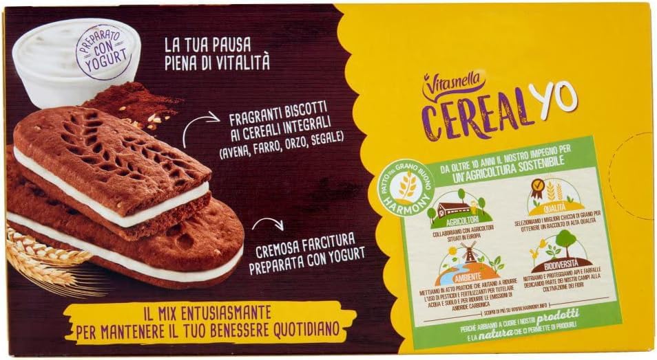 3X Cereal Yo Biscotti al Cacao ai Cereali Integrali con Yogurt 253g [3 Confezioni]