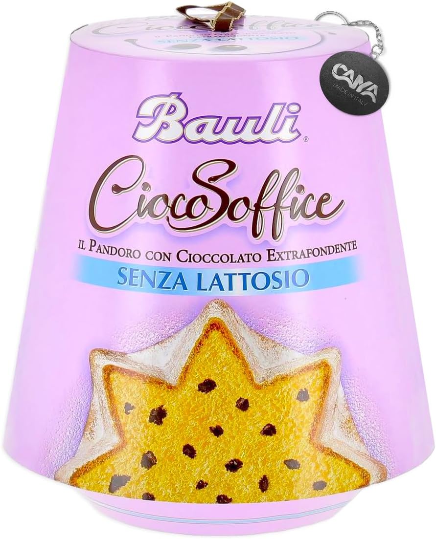 Bauli Mix Pandoro di Verona Classico e Ciocosoffice con Gocce Cioccolato Senza Lattosio Lactose Free (2023) 700g