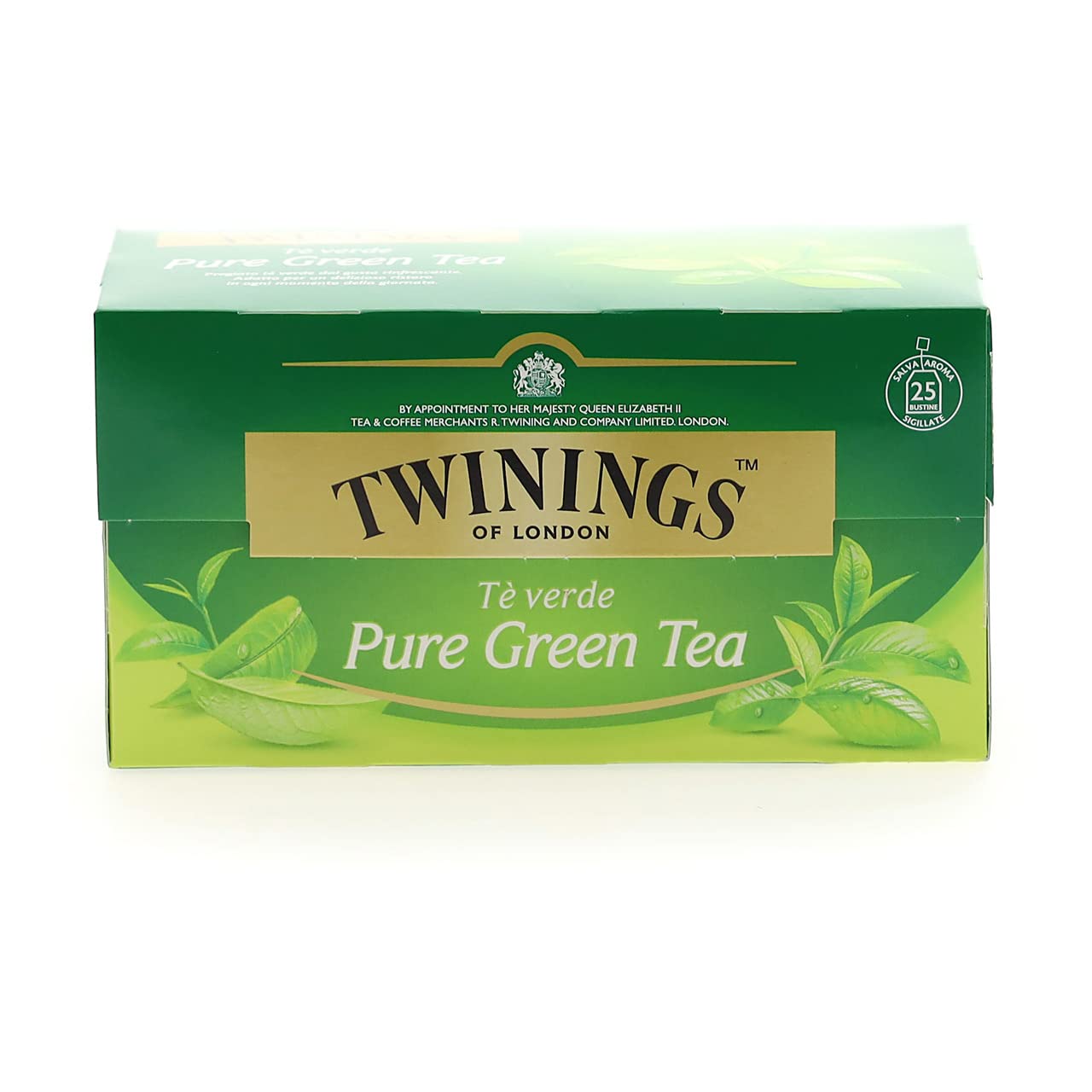 Twinings, Pure Green Tea, Pregiato Tè Verde Orientale, Delicato e Rinfrescante, con Caffeina, Infusi e Tisane, Confezione da 125 Filtri
