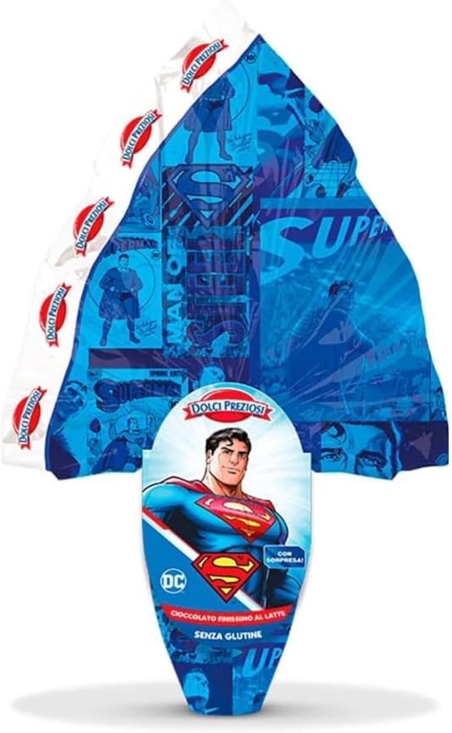 ARCOBALENO PARTY - UOVO DI PASQUA NOVITA' 2025 ! (personaggio Super man) Cioccolato Al Latte Finissimo 150 Gr Personalizzabile Con La Scelta Di 1 Magnete Collezionabile Regalo Perfetto