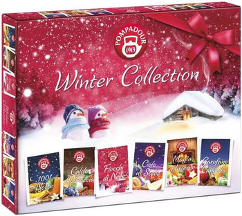Pompadour Winter Collection - Confezione Regalo con 30 Filtri di Infusi Invernali Assortiti in 6 Gusti Deliziosi (1 conf.)