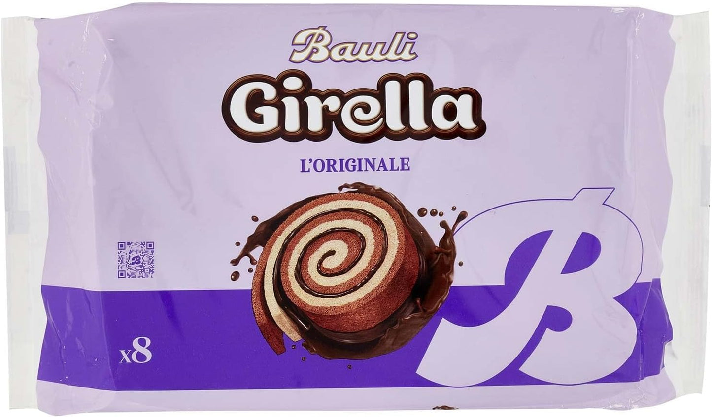 Bauli Girella Spirale al Cioccolato, Senza Conservanti e Coloranti, con solo Aromi Naturali, Confezione da 8 Merendine, 8 x 35 g