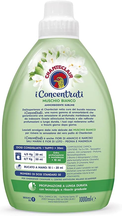 Chanteclair, Ammorbidente I Concentrati, 50 Lavaggi, Muschio Bianco, 1 l