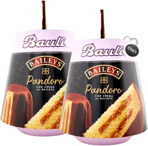 2X Bauli Pandoro Baileys Soffice Specialità con Crema al Liquore Baiyles e Cacao Zuccherato 750g [2 Pandori]