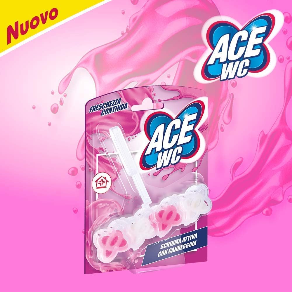 ACE WC Freschezza Continua - Schiuma Attiva con Candeggina, 1 pezzo