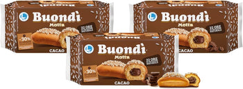 3X Motta Buondi Brioche a Lievitazione Naturale con Ripieno di Crema al Cacao Senza Lattosio 258g [3 Confezioni]