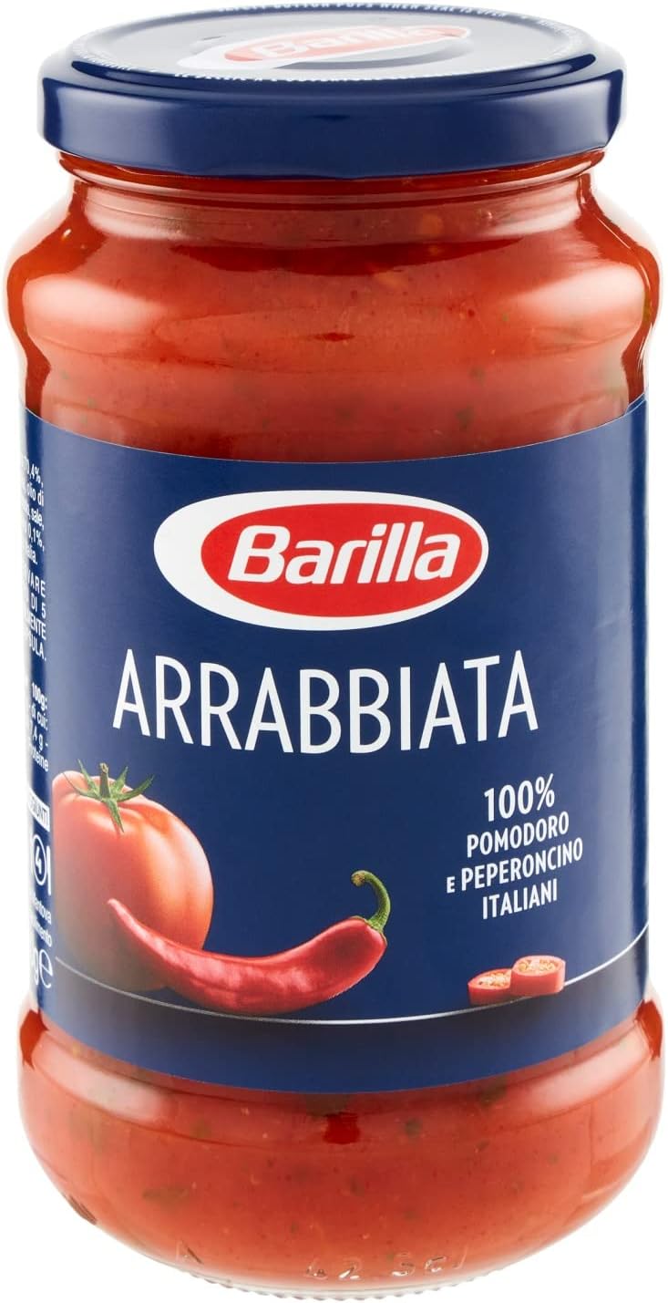 Barilla Sugo Arrabbiata con Pomodoro e Peperoncini Italiani, Sugo Pronto Senza Glutine e Senza Conservanti Aggiunti, 400 g