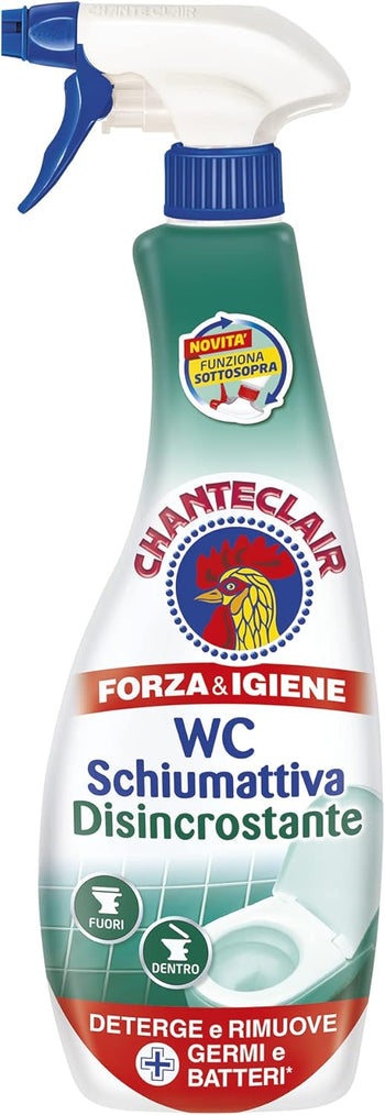 Chanteclair - WC Schiumattiva Disincrostante, Pulisce e Igienizza, Funziona anche Sottosopra, Forza&Igiene - 625 ml