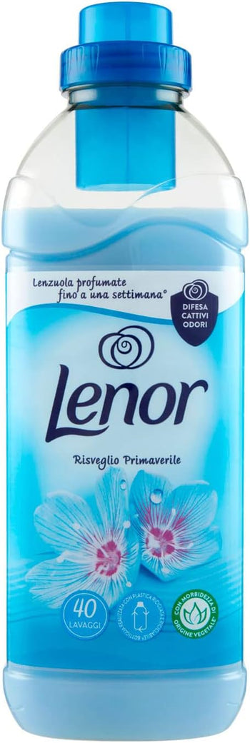 Lenor Ammorbidente Lavatrice Concentrato, 40 Lavaggi, Risveglio Primaverile, Freschezza Di Lunga Durata E Morbidezza Di Origine Vegetale, Lenzuola Profumate Fino A 1 Settimana