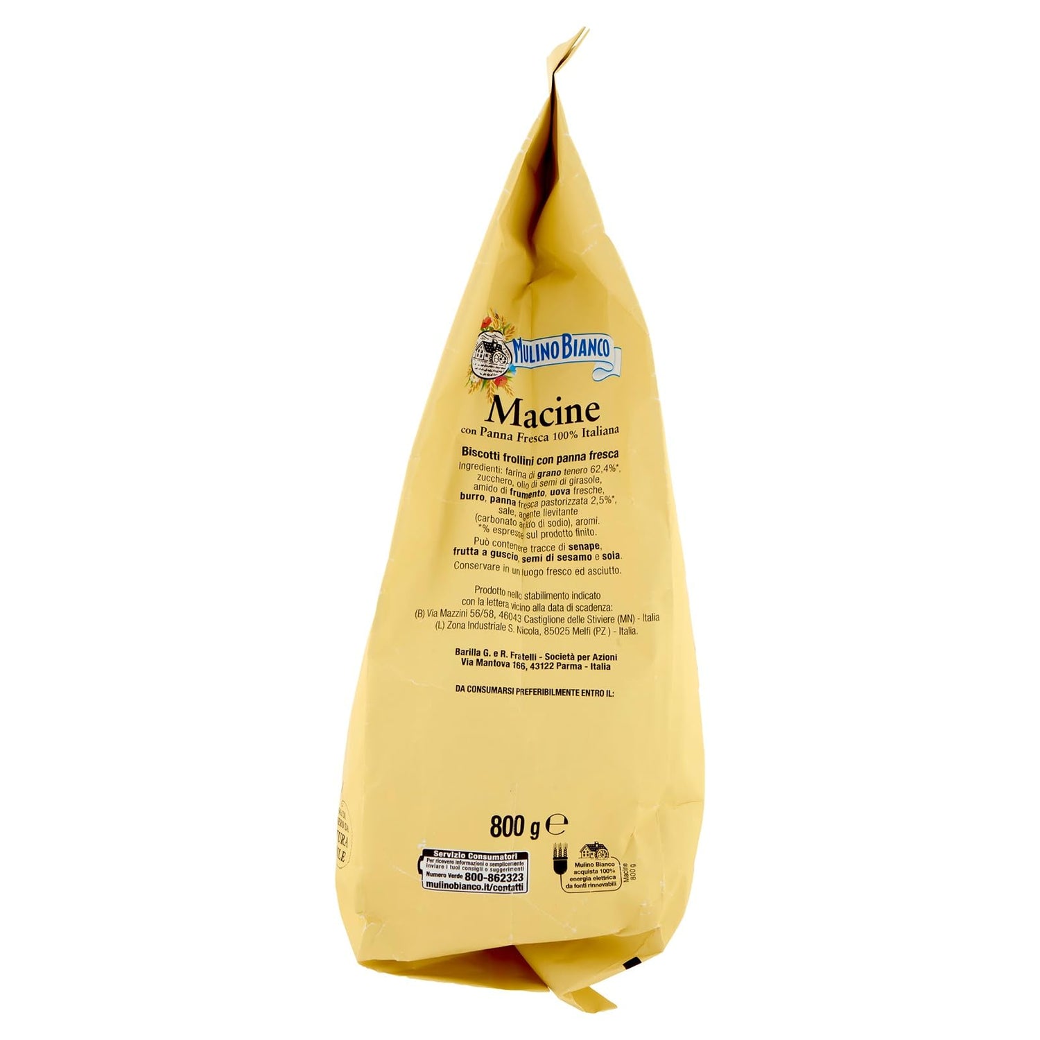 Mulino Bianco Biscotti Frollini Macine con Panna Fresca, 800g