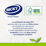 Nicky Limone Carta Cucina - 2 Rotoli da 100 Fogli Assorbenti a 2 Veli, Spessa e Resistente, Fresco Profumo di Limone, Carta 100% Certificata FSC®