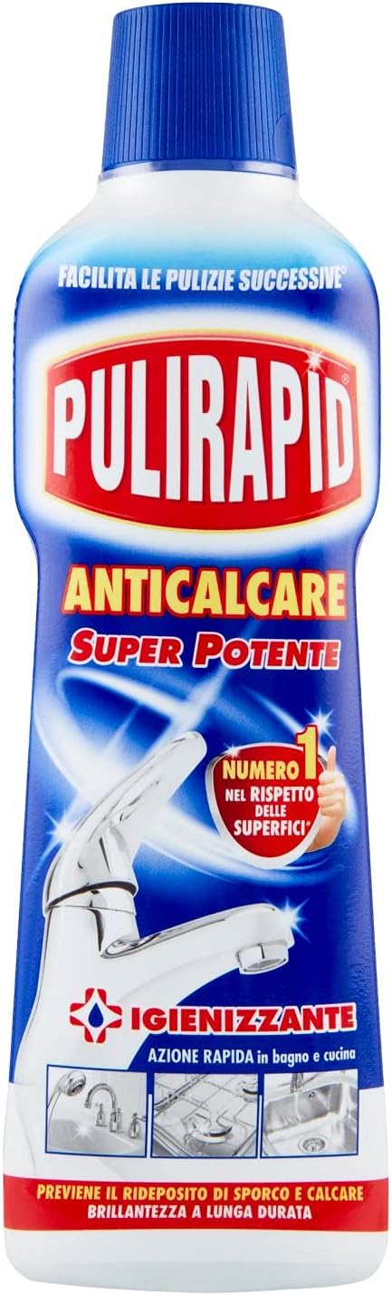 Pulirapid - Anticalcare, Igiene Totale, Brillantezza A Lunga Durata, Su Inox E Ceramica - 8 pezzi da 500 ml [4 l]