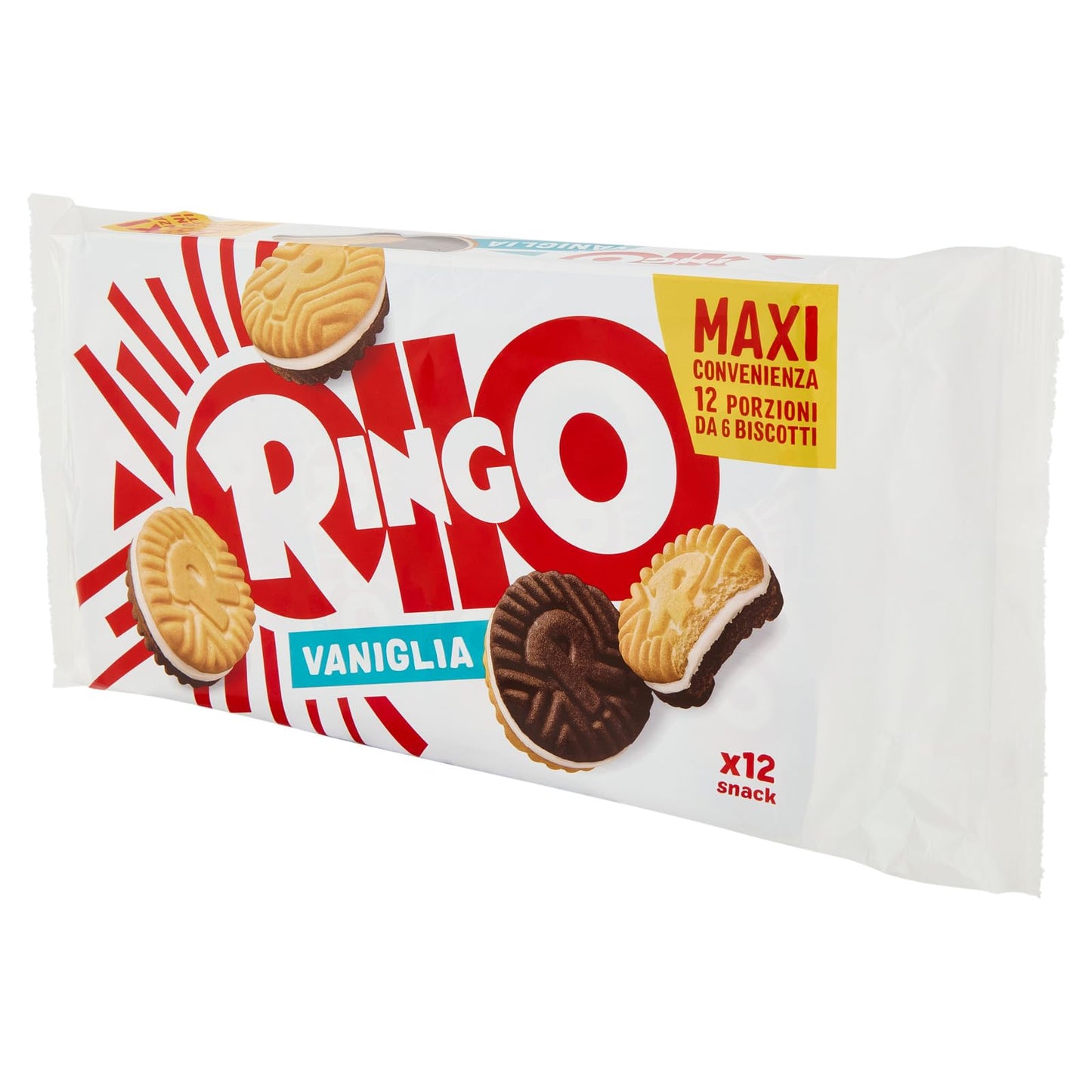 Pavesi Snack Ringo Vaniglia, Biscotti Farciti con Crema al Gusto Vaniglia, Snack per Merenda o Pausa Studio, Formato Bipacco Confezione da 660 g
