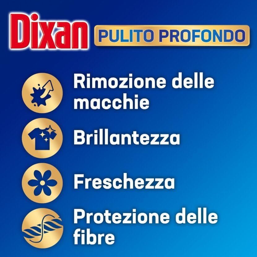 Dixan Classico Pulito Profondo, Detersivo Lavatrice polvere per eliminare le macchie ostinate, formato da 60 lavaggi