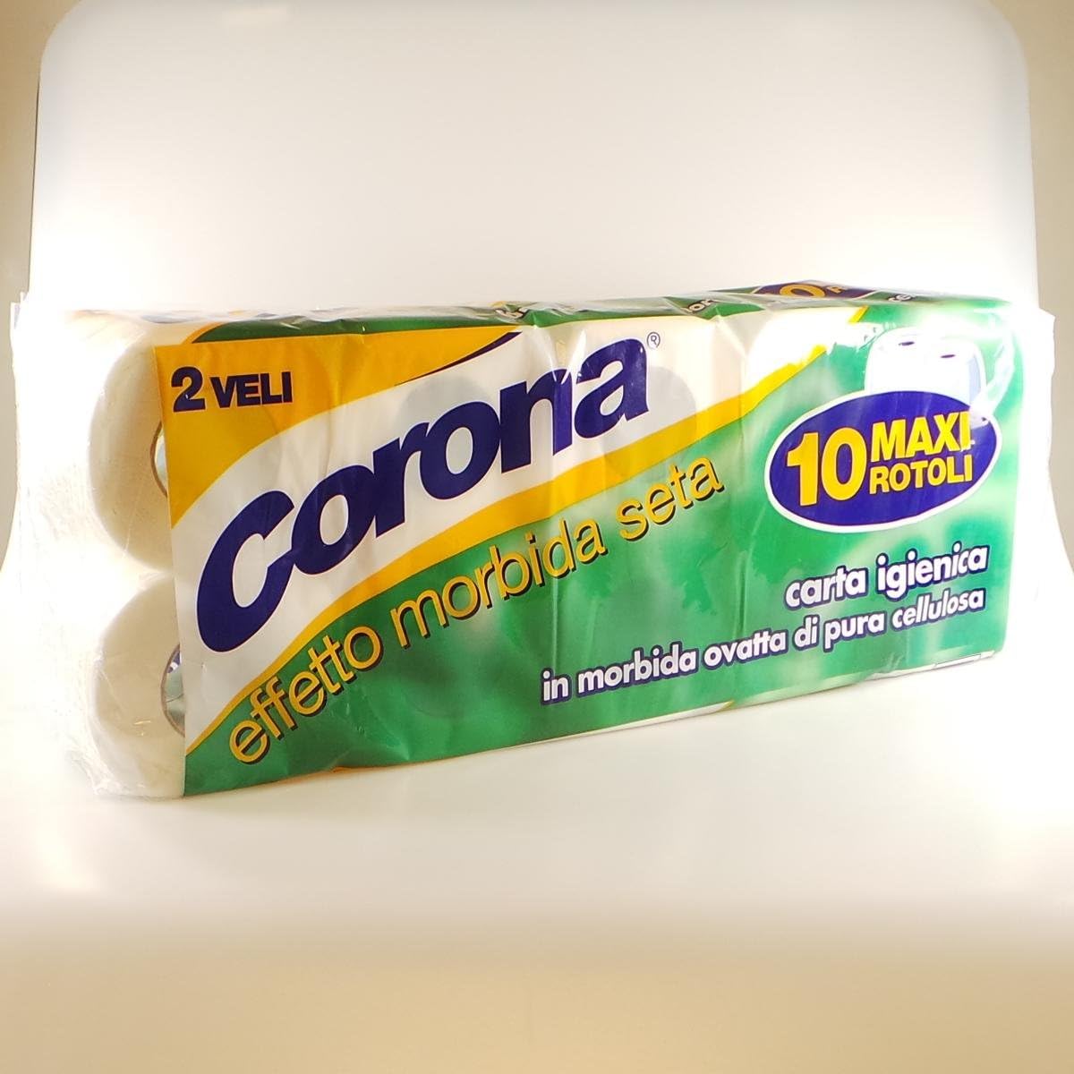 Corona - Carta igienica, in morbida ovatta di pura cellulosa, 2 veli - 10 rotoli