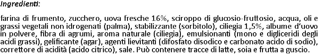 Dolcetto Ciliegia Confezione Contenente 8 Merendine di Pan di Spagna Farcite Alla Ciliegia 200G, 8 Merendine per 25G Confezionate Singolarmente