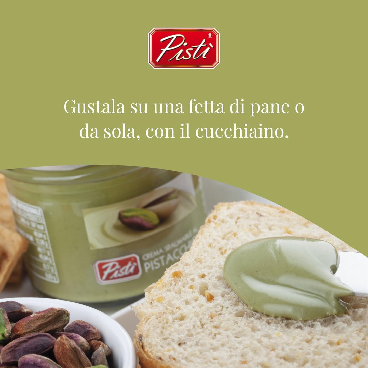 Pistì - Crema Spalmabile al Pistacchio - Con Pistacchi Verdi Selezionati - 600 grammi