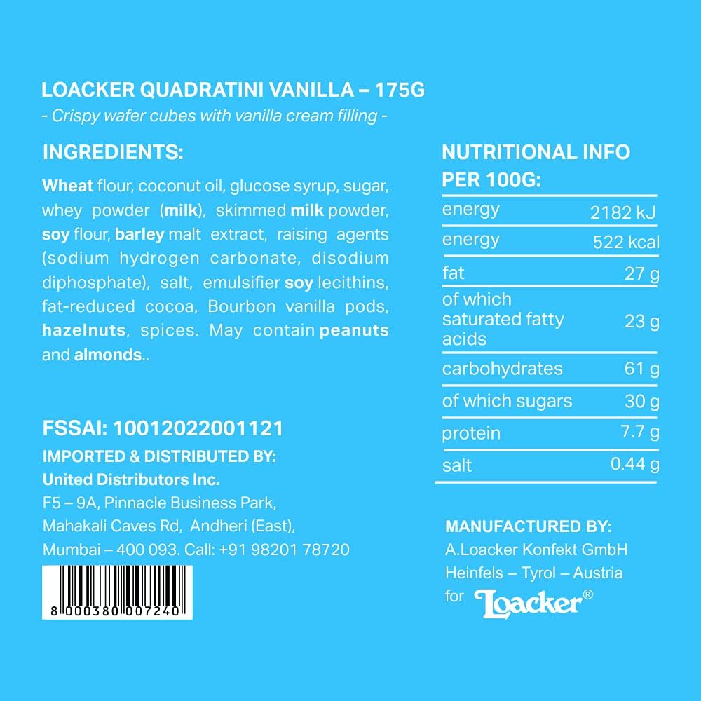 Loacker Wafer Vaniglia, 175g