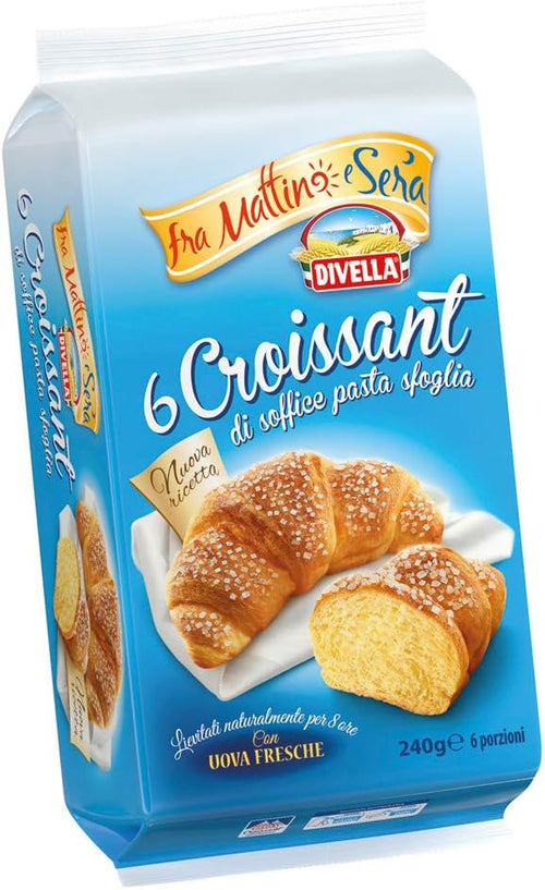 MERENDINE DIVELLA CORNETTI ZUCCHERATI CLASSICI 6 PZ 240 GR CROISSANT VUOTI