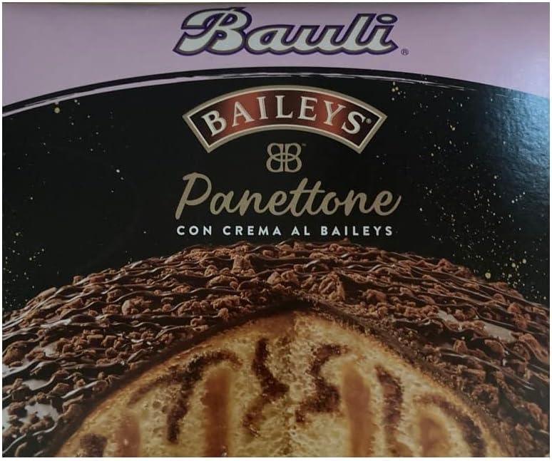 Bauli Panettone Crema al Baileys con Copertura di Cioccolato Fondente e Granella di Biscotto, 750 g - Novità 2022