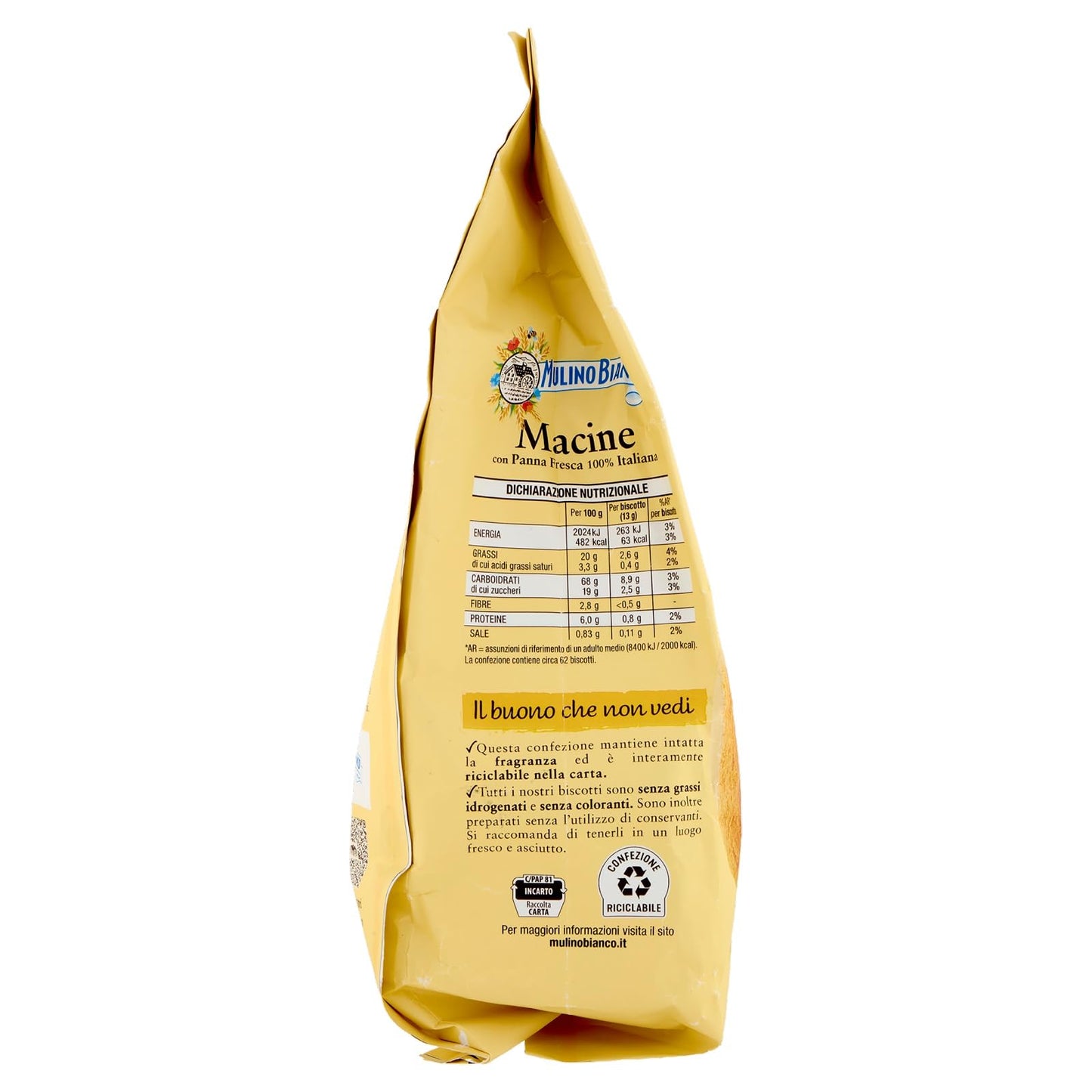 Mulino Bianco Biscotti Frollini Macine con Panna Fresca, 800g