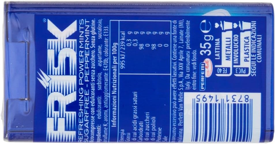 Frisk Peppermint, Caramelle Dure, Gusto Menta, Senza Zucchero, Senza Glutine, Confezione da 12 Astucci in Metallo da 50 Mentine ciascuno, Ottimo da...