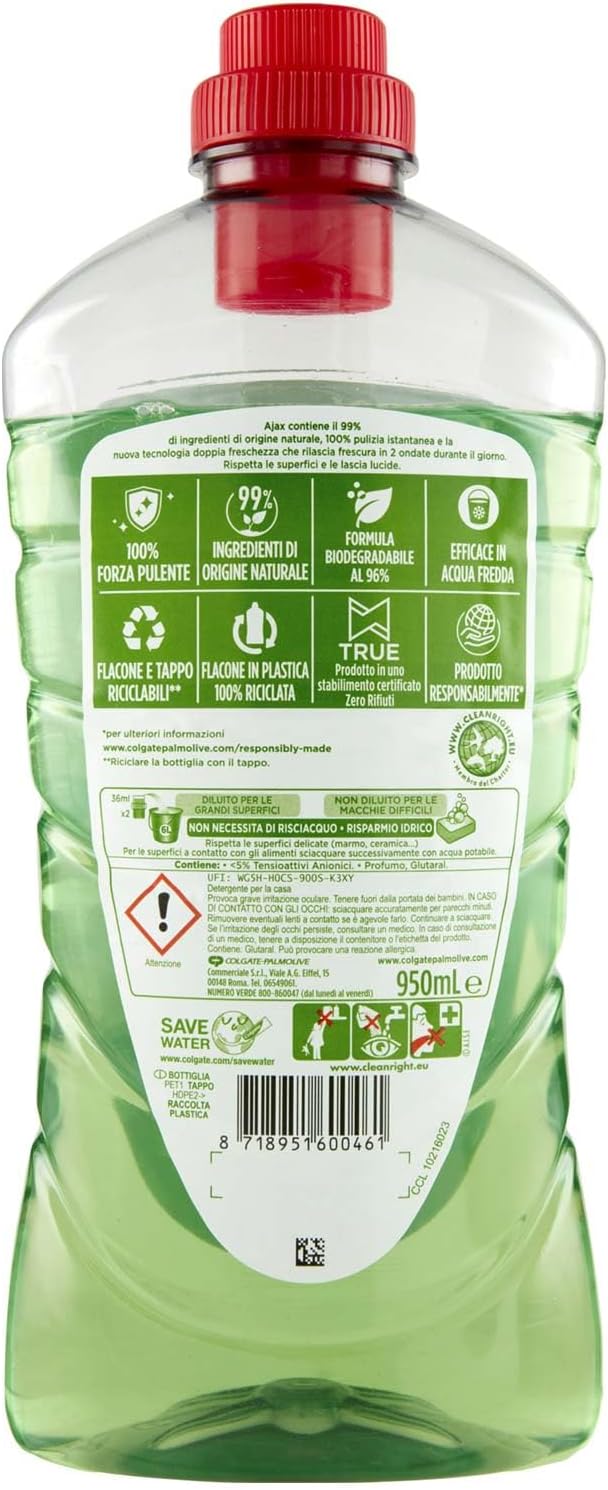 Ajax Detergente Pavimenti Limone, 950ml