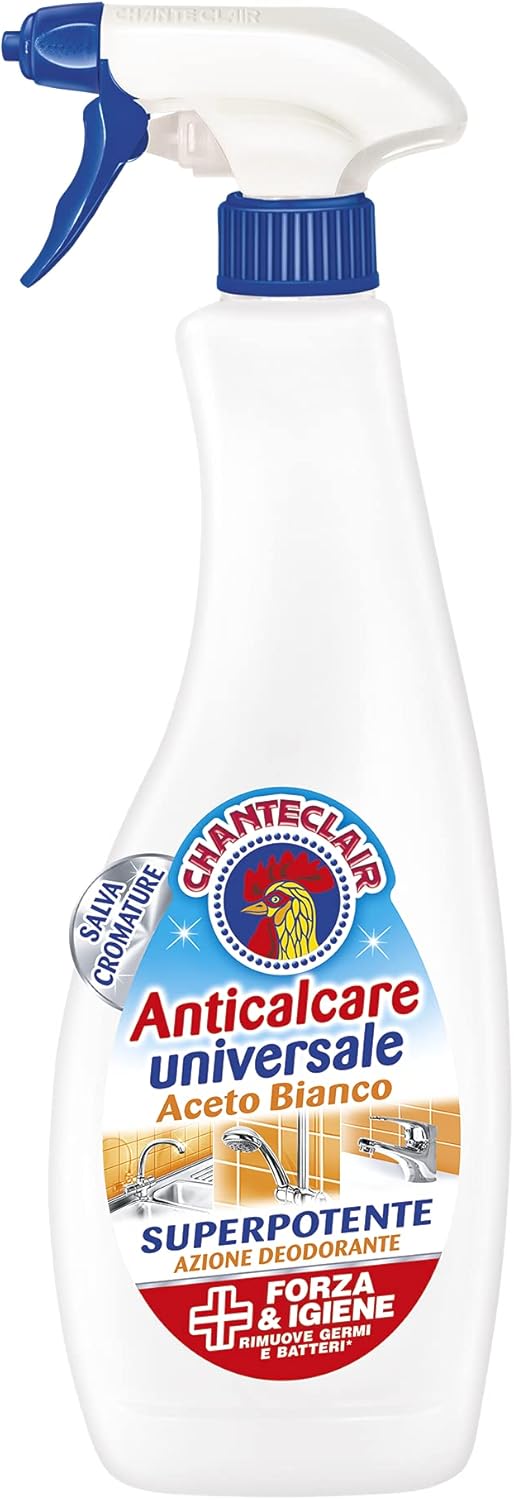 CHANTECLAIR ANTICALCARE ACETO SPRAY, Anticalcare Universale Aceto Bianco, Nessuna Profumazione, 625 ml