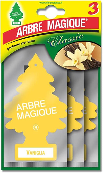 Arbre Magique, Profumatore Auto, Fragranza Vaniglia, Profumazione Dolce e Tropicale, Durata fino a 7 Settimane, Made in Italy