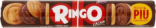 Pavesi Ringo Biscotti Farciti con Crema al Gusto Cacao, Snack per Merenda o Pausa Studio, senza Olio di Palma - Formato Tubo, 9 Pezzi da 165 g (1485 g)