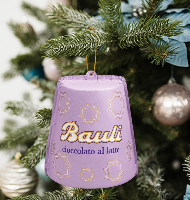 Icona del Natale con Forma di Mini Pandoro al Cioccolato al Latte con Laccio, confezione per bauli 60g
