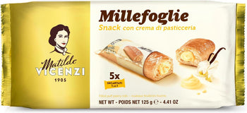 Matilde Vicenzi - Millefoglie di Matilde con Delicata Crema di Pasticceria, Croccanti Pasticcini di Delicata Sfoglia, Fragranti e Friabili, Confezione da 125 gr