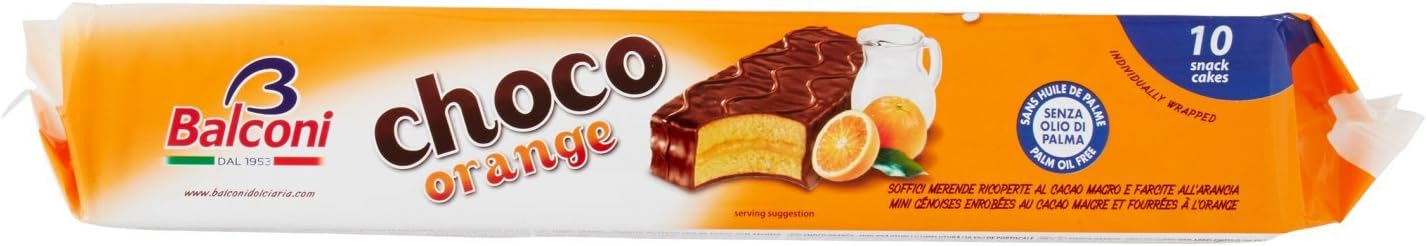 Balconi Choco Orange Prodotto Dolciario da Forno - 15 confezioni da 10 pezzi