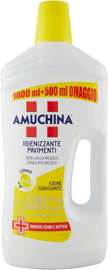 Amuchina Igienizzante Pavimenti, Limone, Flacone da 1000+500 ml, 1 pezzo