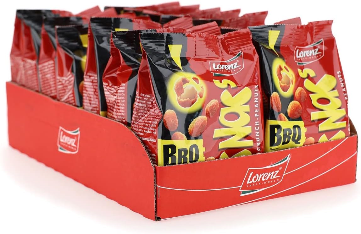 Lorenz Nic Nac Barbecue BBQ [Box 14 buste da 110 g] - Nic Nac's The Double Crunch Penauts