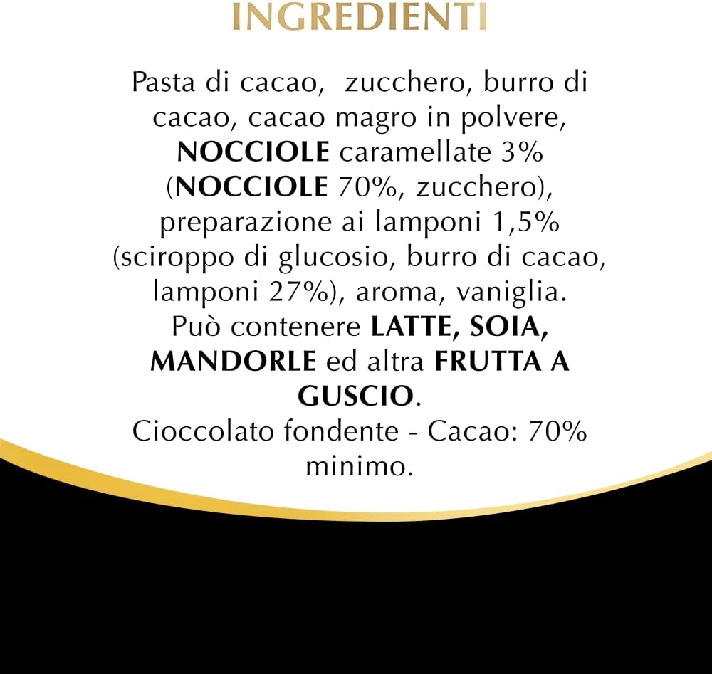 Lindt Excellence Passion Tavoletta di Cioccolato Fondente 70% cacao con Lampone e Nocciole, formato 100g